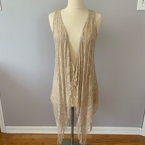 Cream fringe tank